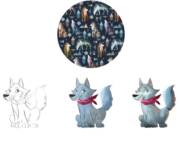 Geometric Mountain Wolves print