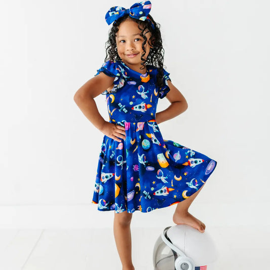 Astronauts in Space Flutter Twirl Dress