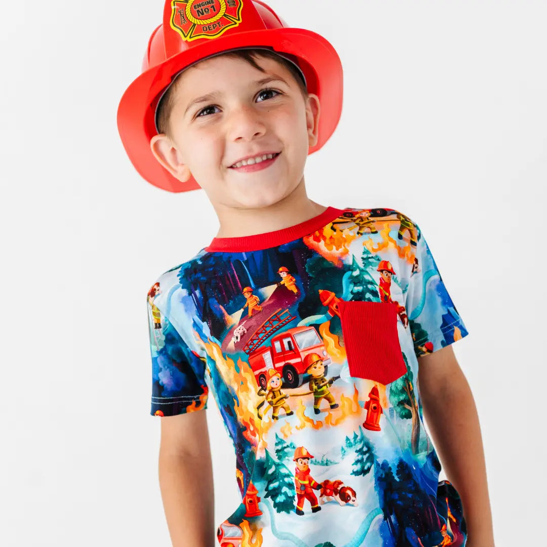 Fire Truck Rescue Pocket Tee