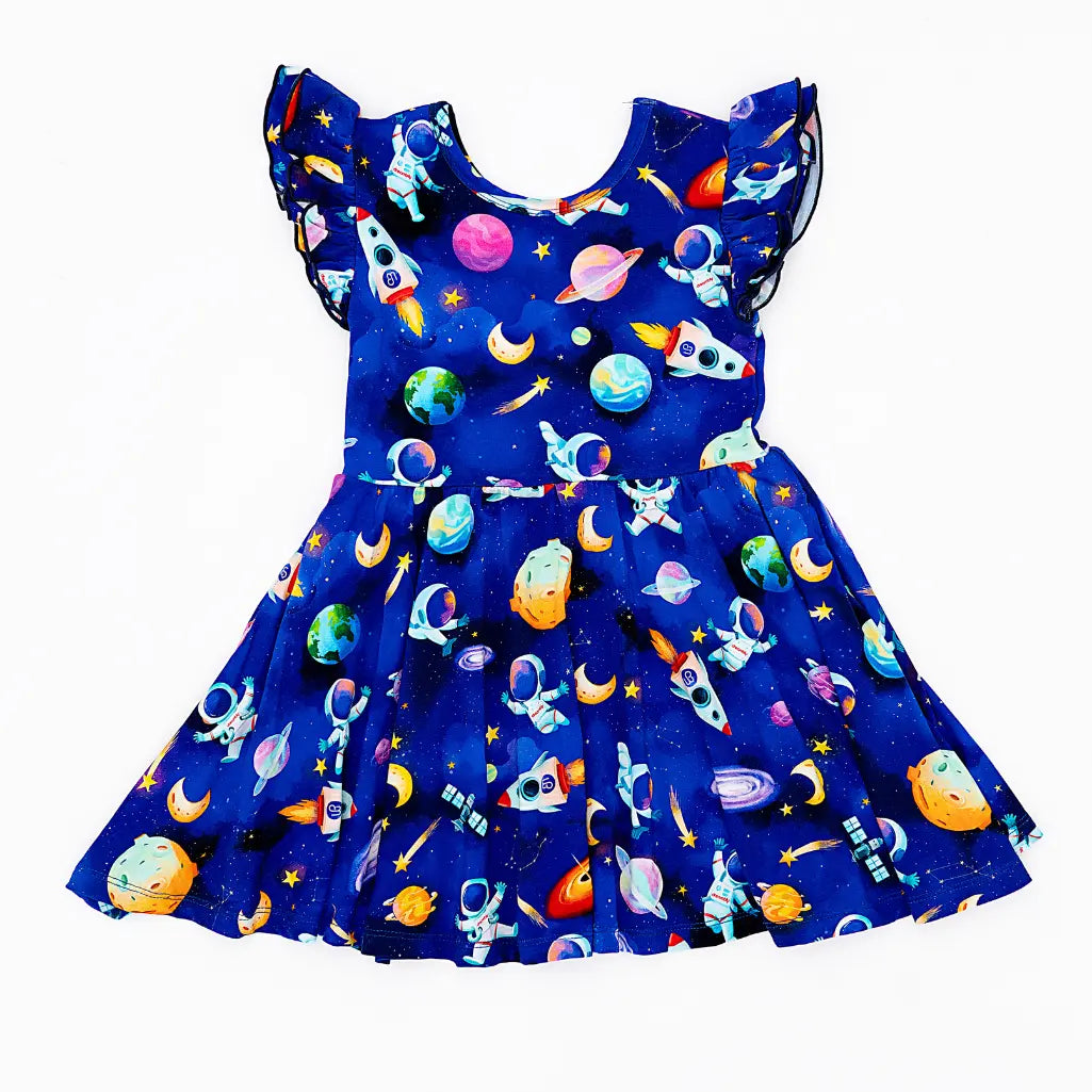 Astronauts in Space Flutter Twirl Dress