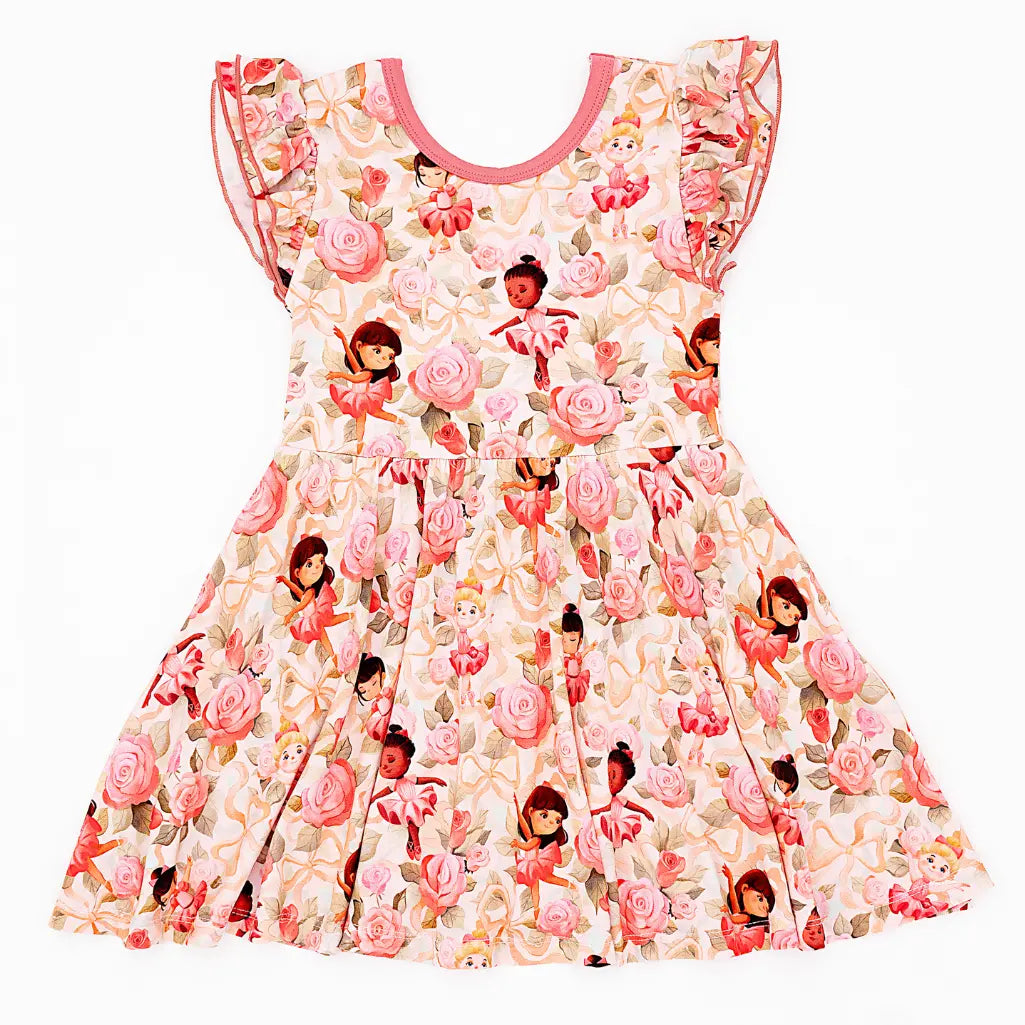 Ballerina Roses Flutter Twirl Dress