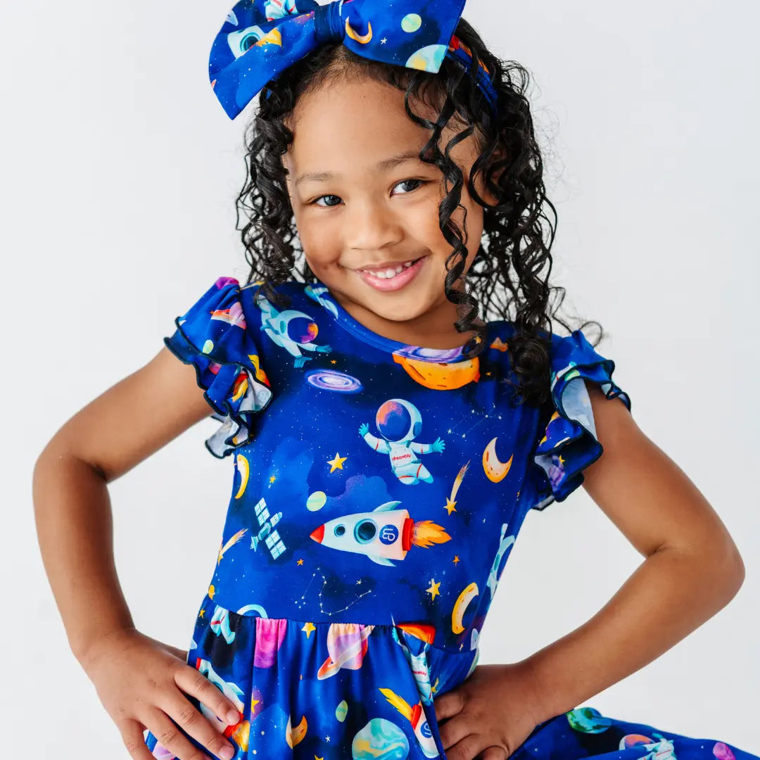 Astronauts in Space Flutter Twirl Dress