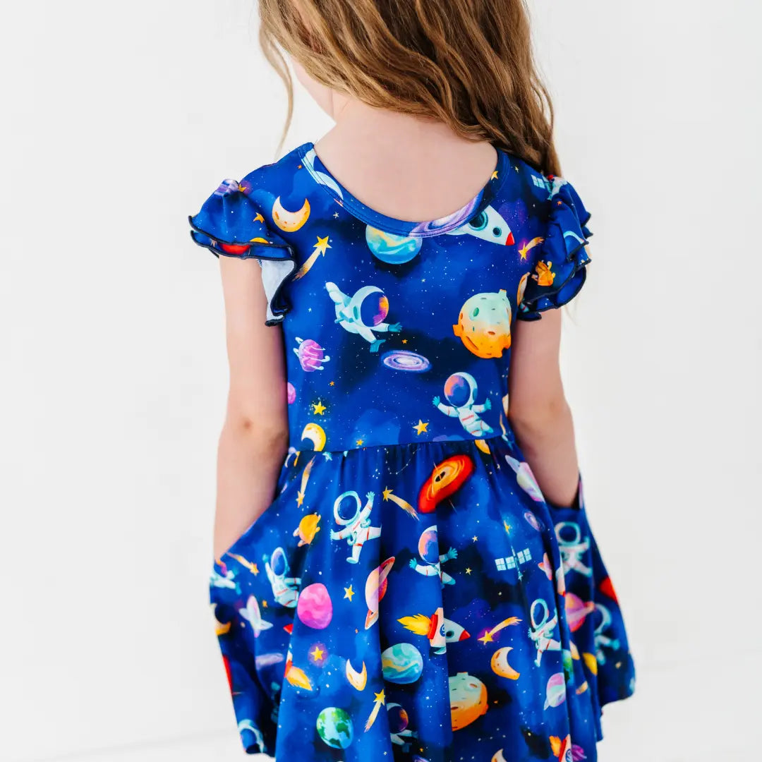 Astronauts in Space Flutter Twirl Dress