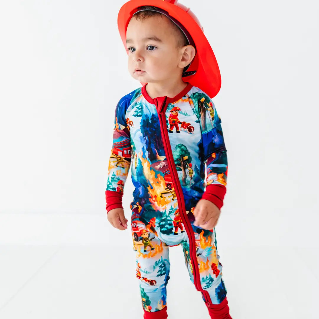 Fire Truck Rescue Convertible Baby Pajama