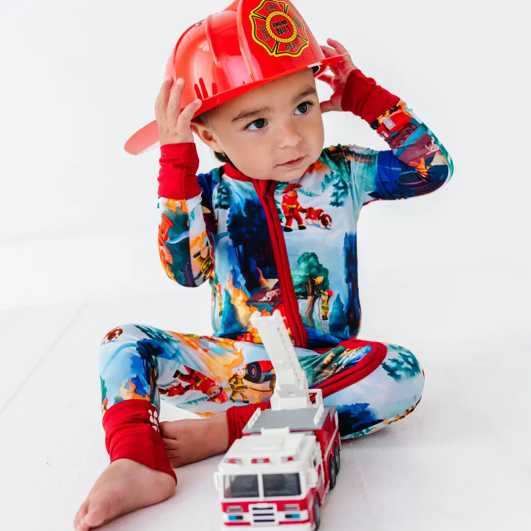 Fire Truck Rescue Convertible Baby Pajama