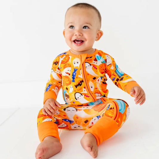 Ghostly Halloween Party Convertible Baby Pajama