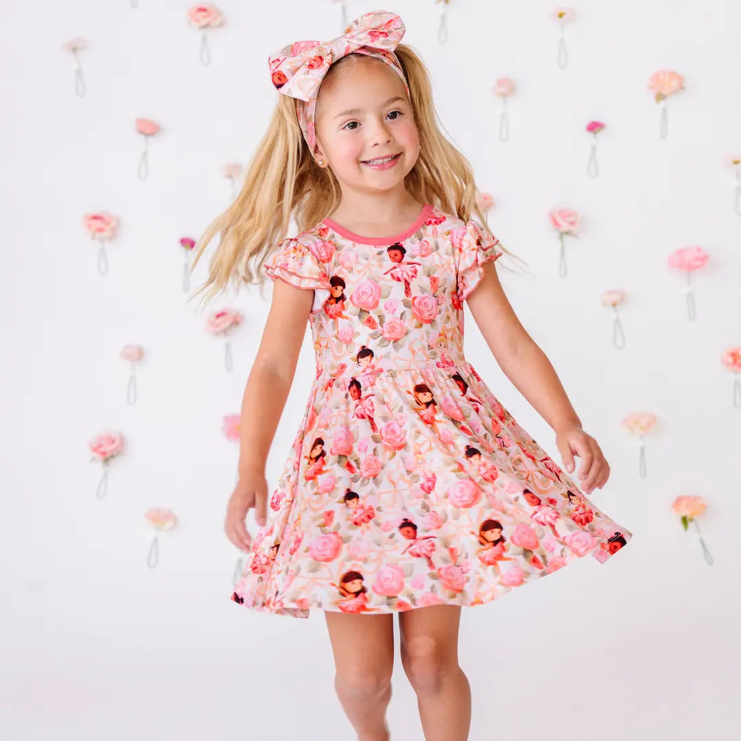 Ballerina Roses Flutter Twirl Dress