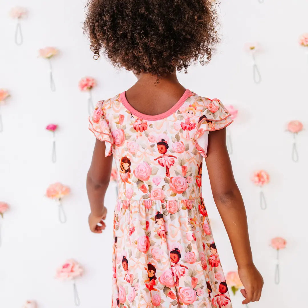 Ballerina Roses Flutter Twirl Dress
