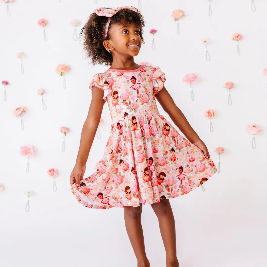 Ballerina Roses Flutter Twirl Dress