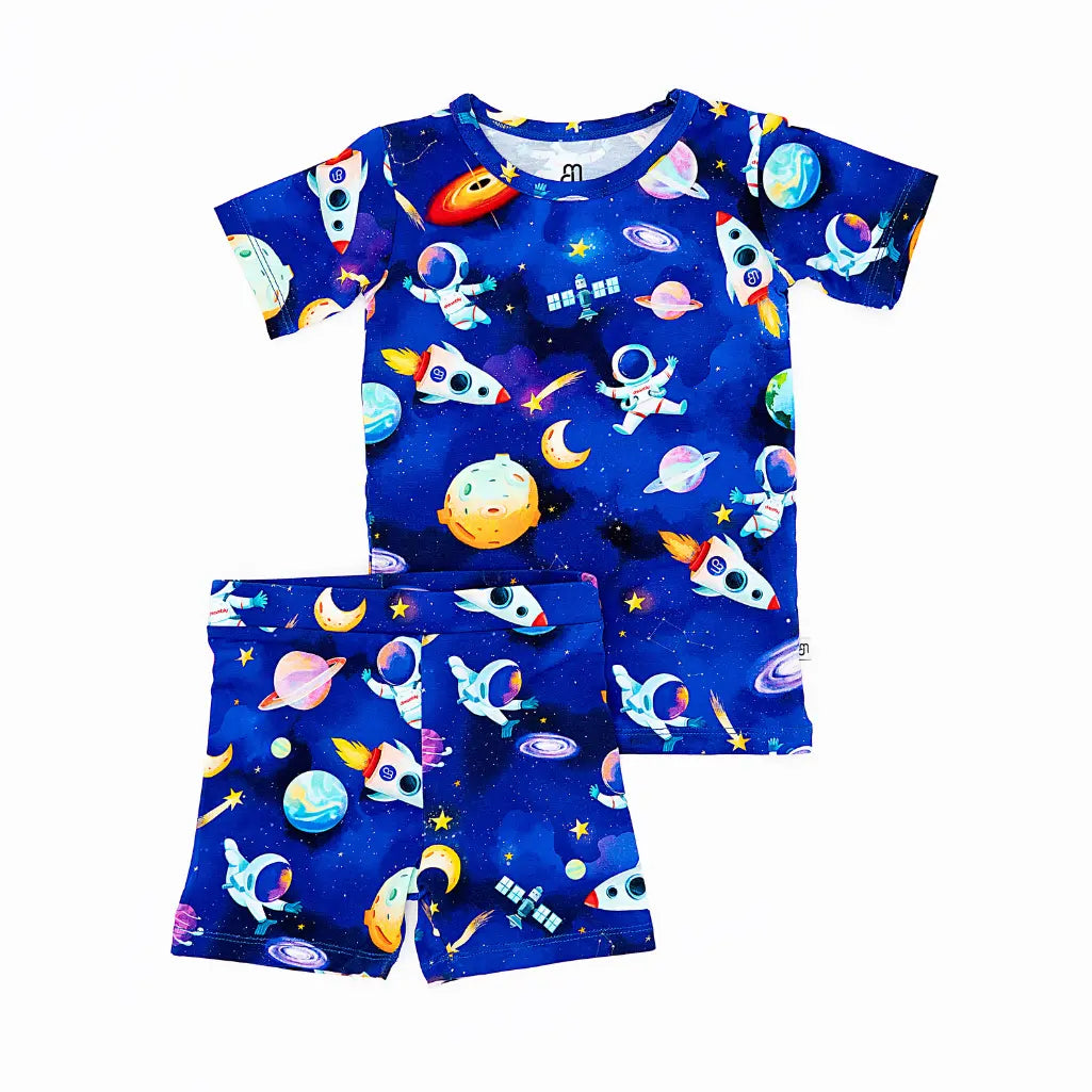 Astronauts in Space Short Pajama Set