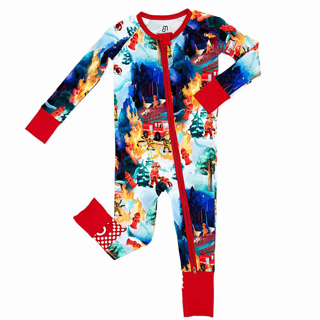 Fire Truck Rescue Convertible Baby Pajama
