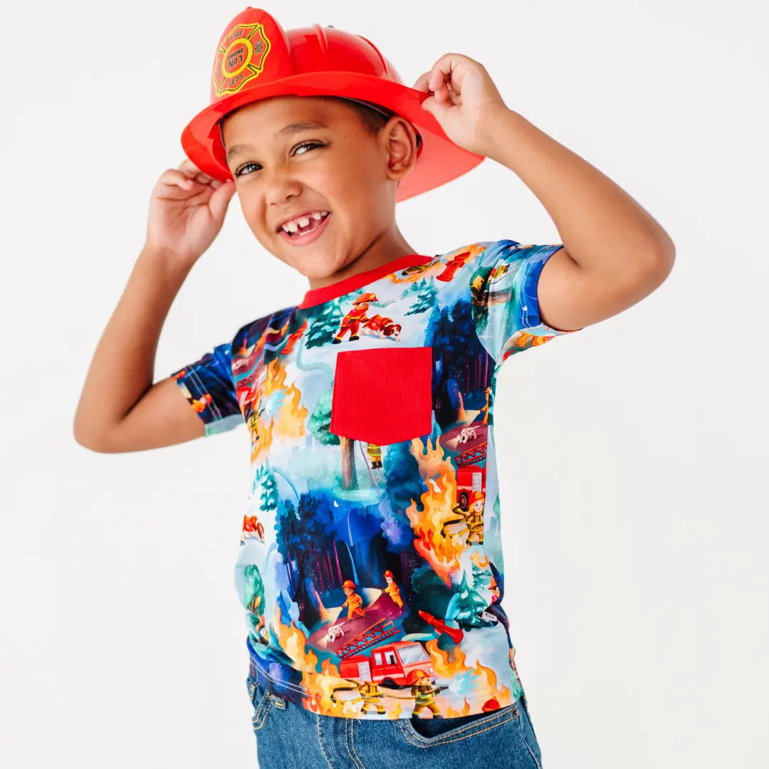 Fire Truck Rescue Pocket Tee