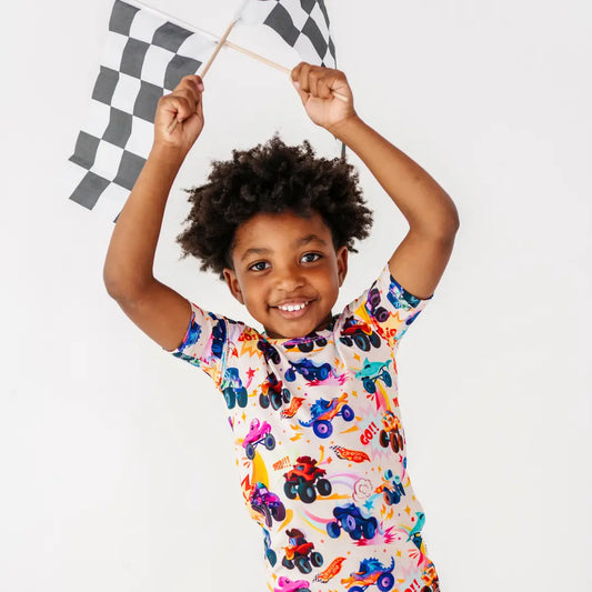 Monster Truck Rally Short Pajama Set