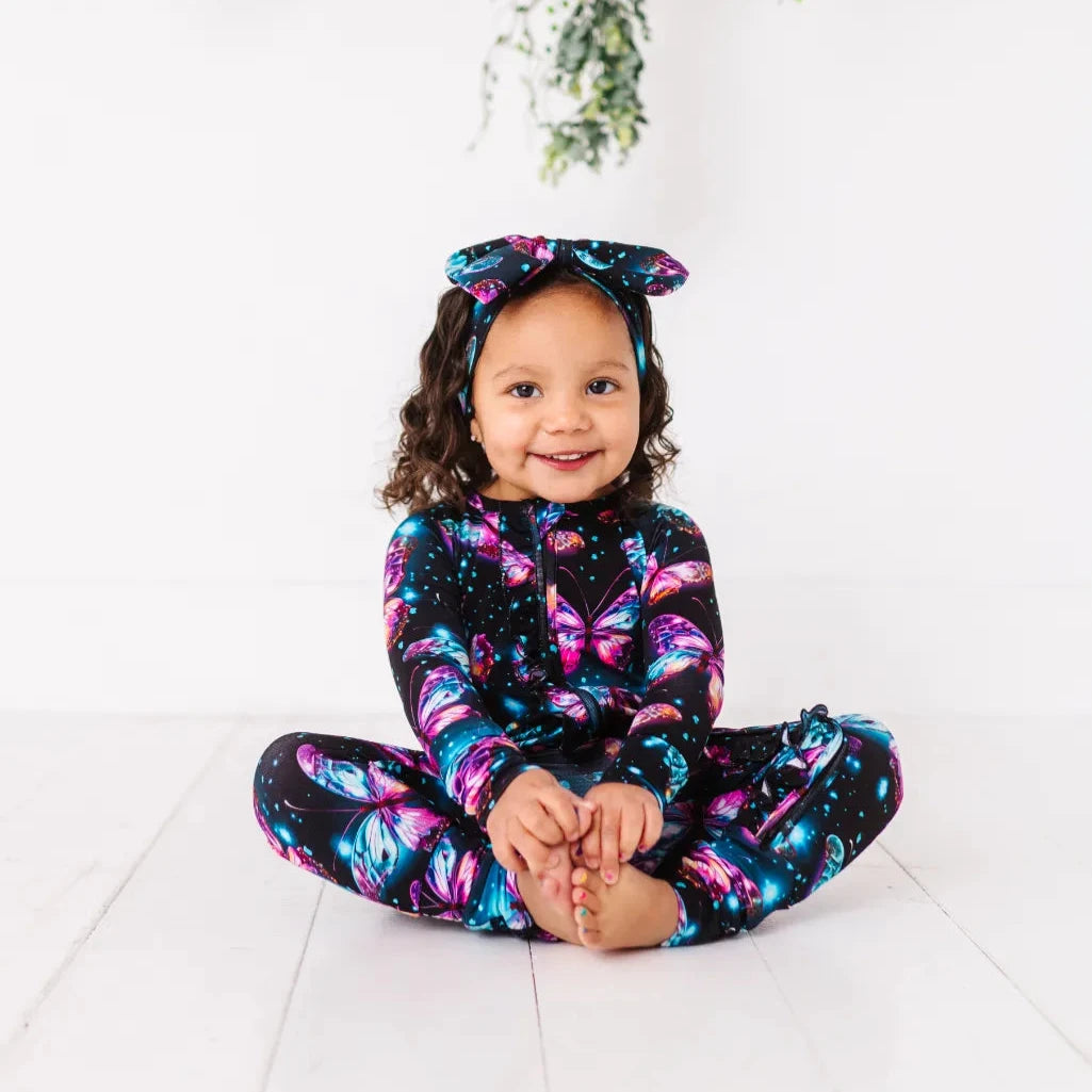 Butterfly Bamboo Convertible Baby Pajama 10