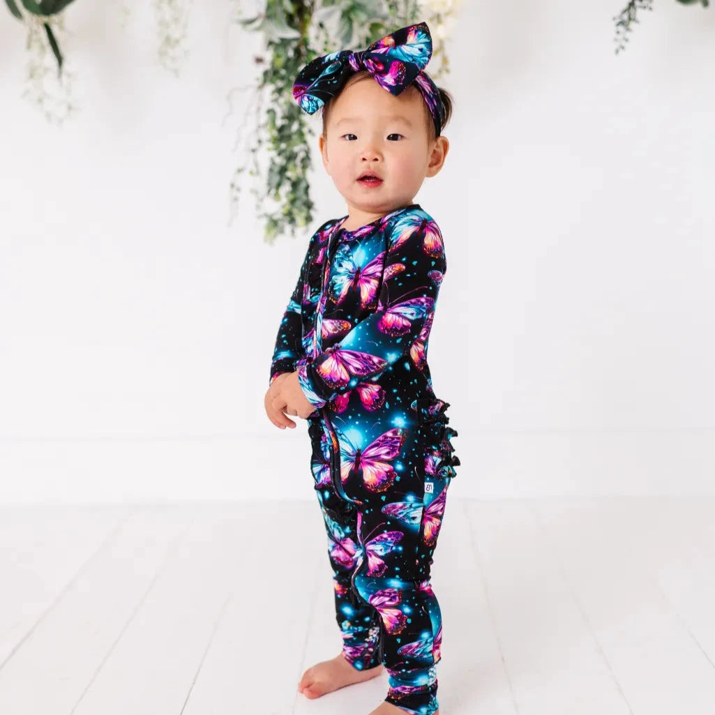 Butterfly Bamboo Convertible Baby Pajama 9