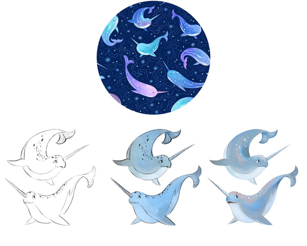 Celestial Narwhals print