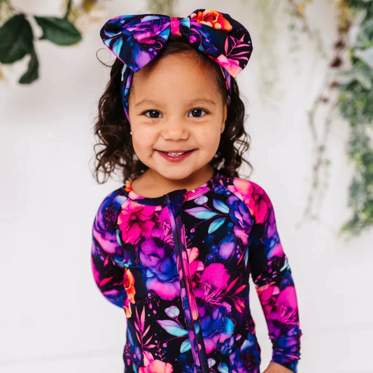 Floral Bamboo Convertible Baby Pajama 6