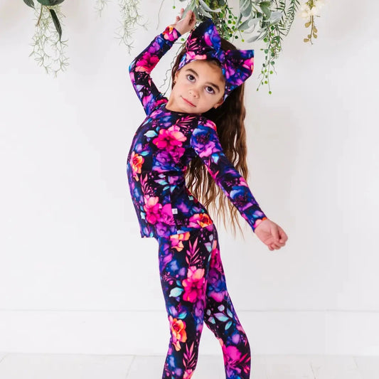 Floral Bamboo Kids Pajama Set 3