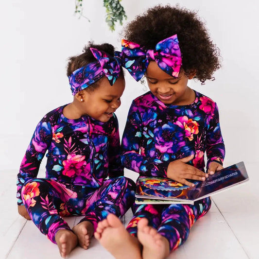 Floral Bamboo Kids Pajama Set 8
