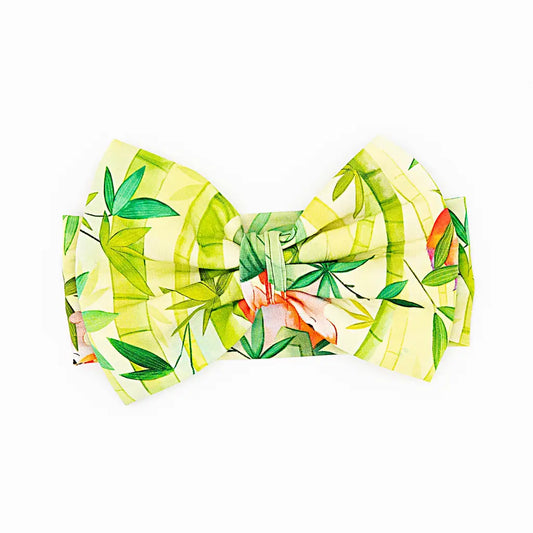 Floral patterned bow tie on a white background