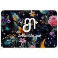 A digital gift card from Dreambly Me with a floral and star pattern in the background and the brand's logo in the center.
