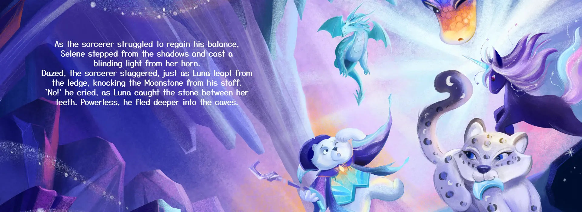 Animated scene with characters and text on a colorful background