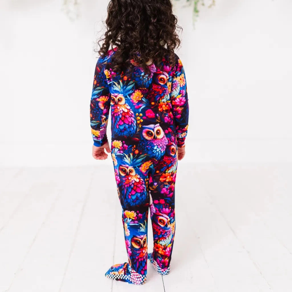 Owl Bamboo Convertible Baby Pajama 9