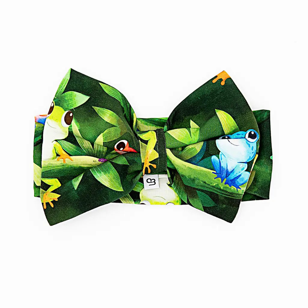 Bow tie with frog design on a white background