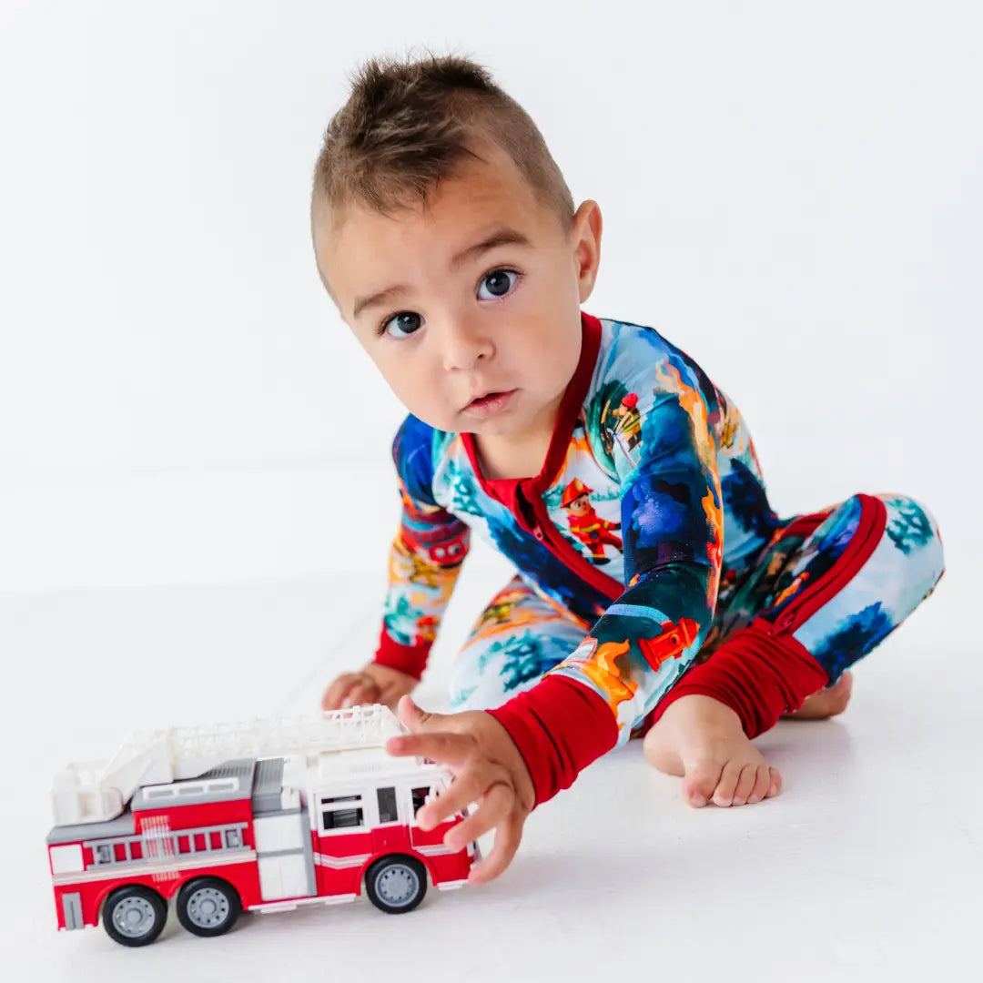 Fire Truck Rescue Convertible Baby Pajama