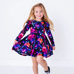 Princess Flora Long Sleeve Flutter Twirl Dress